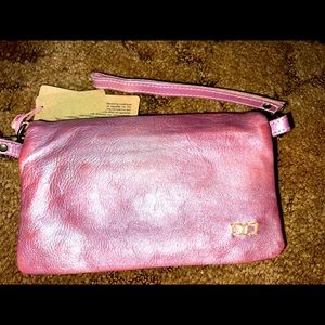 NWT Bed Stu Metallic Purple Cadence Small Crossbody Handbag Wallet